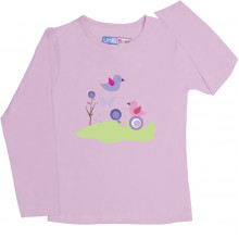 Pink Full Sleeve Girls Pyjama - Happy Birds